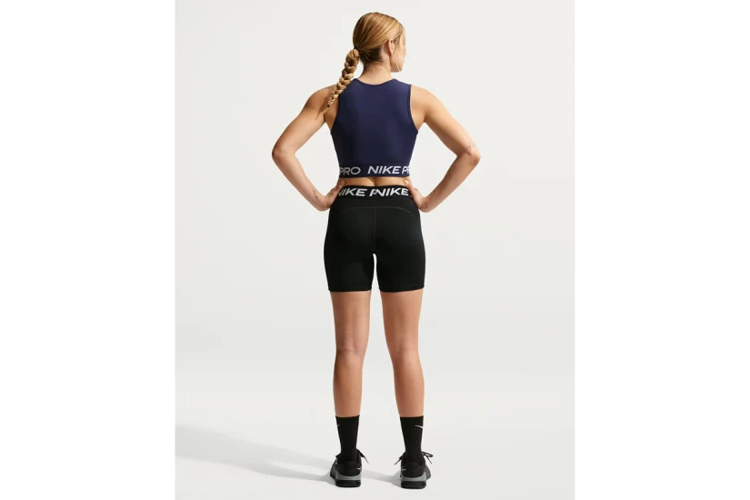 Nike Pro 365 Mid-Rise Γυναικείο Κοντό Κολάν Μαύρο