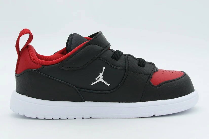 Jordan Court Connect Low Βρεφικά Sneakers Μαύρα, Κόκκινα, Λευκά