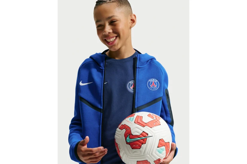 Nike Paris Saint-Germain Tech Fleece Παιδική Βαμβακερή Ζακέτα με Κουκούλα Ρουά, Μαύρη, Λευκή, Κόκκινη