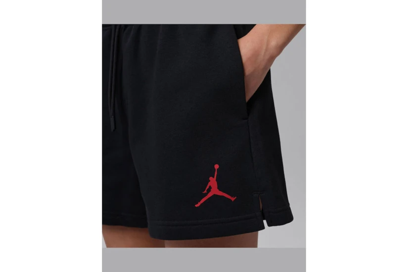 Jordan Jumpman Fleece Γυναικείο Αθλητικό Σορτς Μαύρο, Κόκκινο