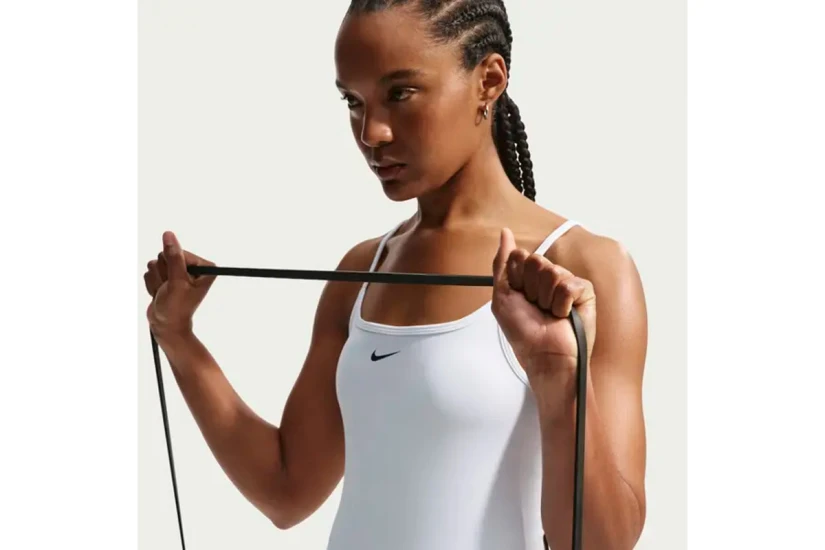 Nike One Fitted Dri-Fit Cami Γυναικεία Αμάνικη Μπλούζα Λευκή