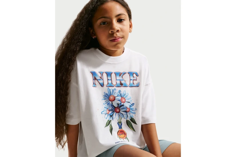 Nike Sportswear Oversized Παιδικό Κοντομάνικο T-Shirt Λευκό