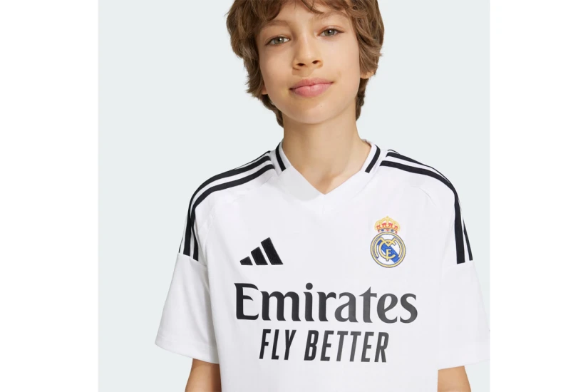 Adidas Real Madrid 24-25 Home Παιδική Ποδοσφαιρική Φανέλα Λευκή, Μαύρη