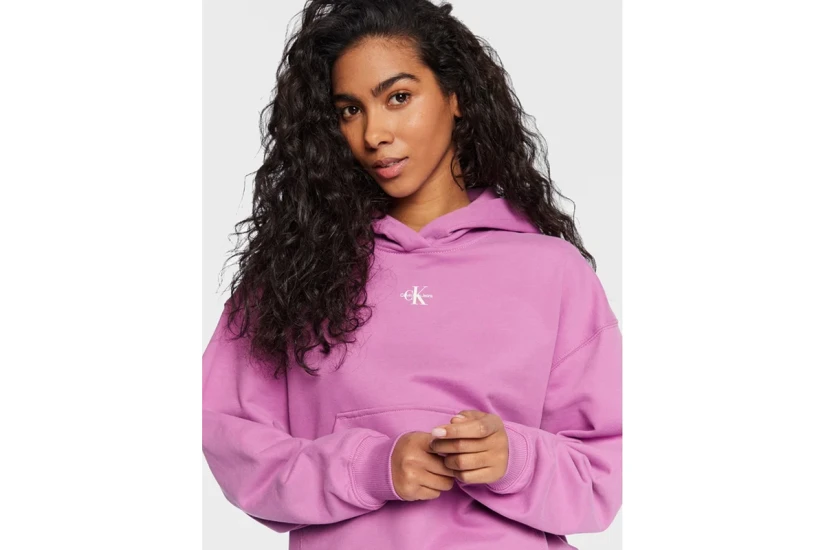 Calvin Klein Γυναικείο Φούτερ Με Κουκούλα Μωβ