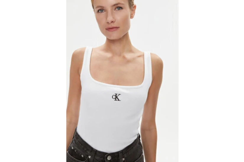 Calvin Klein Γυναικεία Αμάνικη Μπλούζα Λευκή