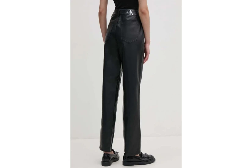 Calvin Klein Faux Leather High Rise Γυναικείο Παντελόνι