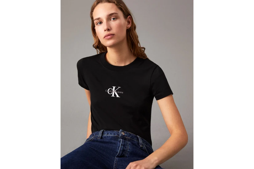 Calvin Klein Monologo Slim Tee Γυναικείο Κοντομάνικο T-Shirt