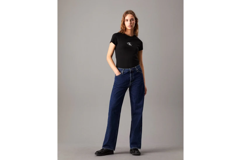 Calvin Klein Monologo Slim Tee Γυναικείο Κοντομάνικο T-Shirt
