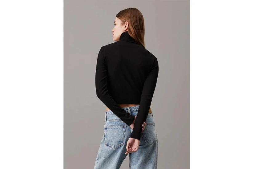 Calvin Klein Γυναικεία Μπλούζα με Ζιβάγκο Μαύρο
