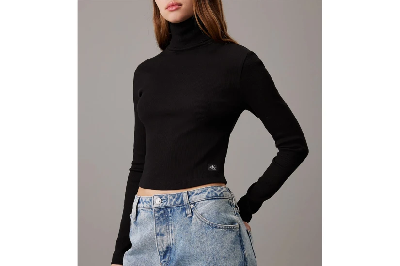 Calvin Klein Γυναικεία Μπλούζα με Ζιβάγκο Μαύρο