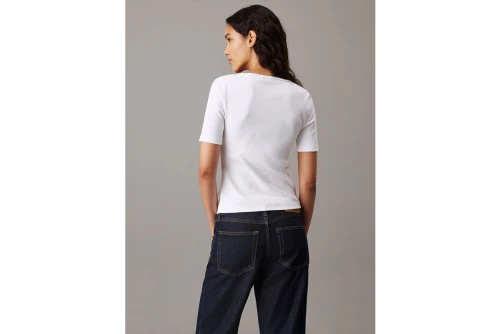 Calvin Klein Slim Ribbed V-Neck T-Shirt Γυναικείο (J20J224455 YAF)