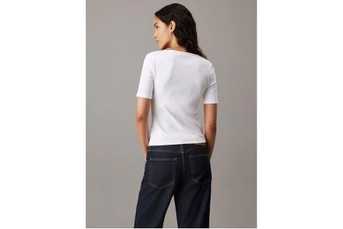 Calvin Klein Slim Ribbed V-Neck T-Shirt Γυναικείο (J20J224455 YAF)