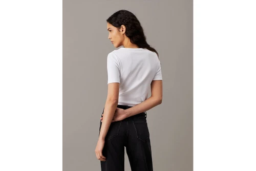 Calvin Klein Slim Ribbed Cotton T-Shirt Γυναικείο (J20J224458 YAF)