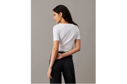 Calvin Klein Slim Ribbed Cotton T-Shirt Γυναικείο (J20J224458 YAF)