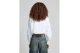 Calvin Klein Woven Label Cropped Γυναικείο Πουκάμισο Λευκό
