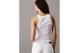 Calvin Klein Slim Ribbed Monogram Γυναικεία Αμάνικη Μπλούζα Λευκή