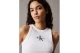 Calvin Klein Slim Ribbed Monogram Γυναικεία Αμάνικη Μπλούζα Λευκή