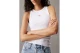 Calvin Klein Logo Γυναικεία Αμάνικη Μπλούζα Λευκή