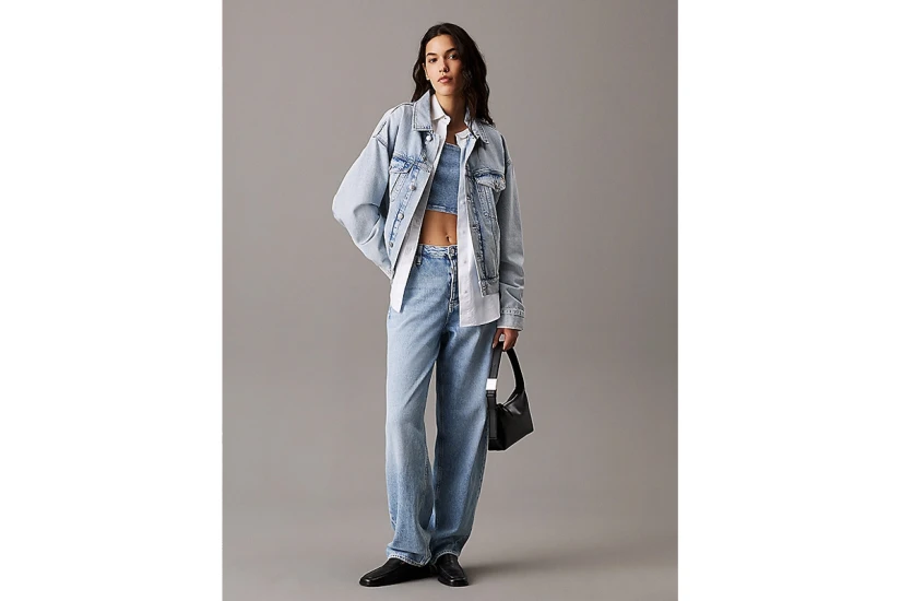 Calvin Klein Denim Bralette Γυναικείο Αμάνικο Τζιν Crop Top