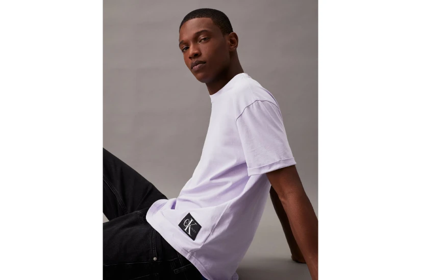 Calvin Klein Cotton Badge Ανδρικό Κοντομάνικο T-Shirt Λιλά