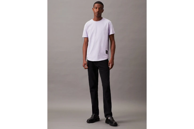Calvin Klein Cotton Badge Ανδρικό Κοντομάνικο T-Shirt Λιλά