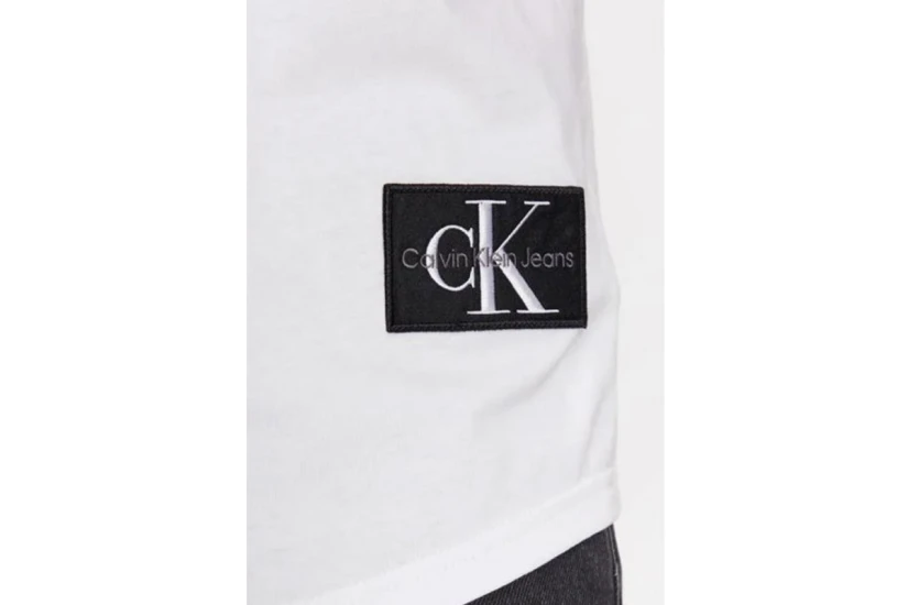 Calvin Klein Cotton Badge Ανδρικό Κοντομάνικο T-Shirt Λευκό