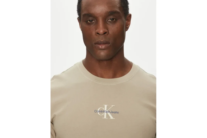 Calvin Klein Monogram Ανδρικό Κοντομάνικο T-Shirt Μπεζ