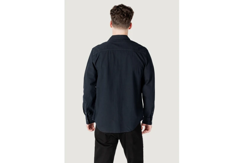 Calvin Klein Regular Chambray Ανδρικό Μακρυμάνικο Πουκάμισο Μαύρο