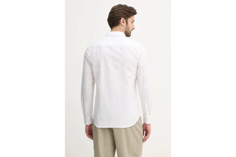 Calvin Klein Linen Cotton Ανδρικό Μακρυμάνικο Πουκάμισο Λευκό