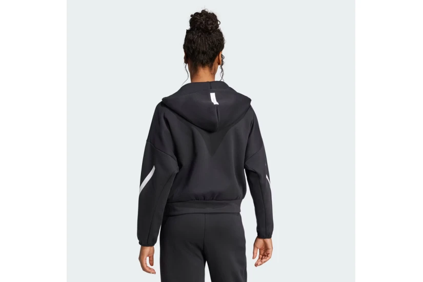Adidas Performance Z.N.E Full - Zip Γυναικεία Πολυεστερική Ζακέτα με Κουκούλα Μαύρη
