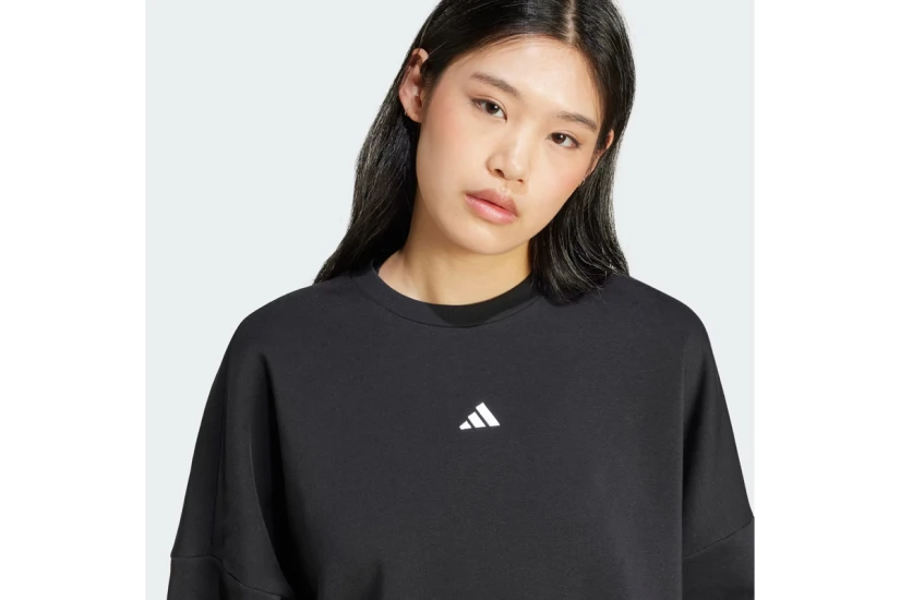 Adidas Essentials Feelcozy Γυναικεία Μπλούζα με Λαιμόκοψη Μαύρη