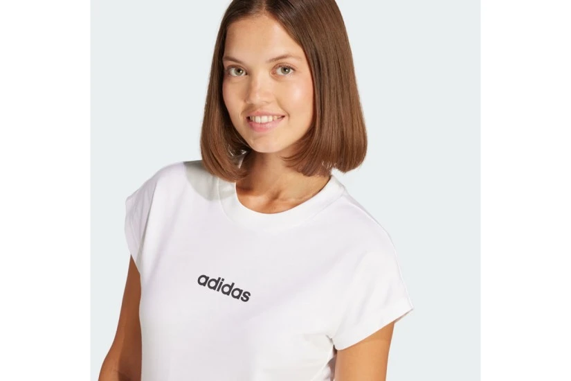 Adidas Performance Essentials Linear Κοντομάνικο T-Shirt Λευκό