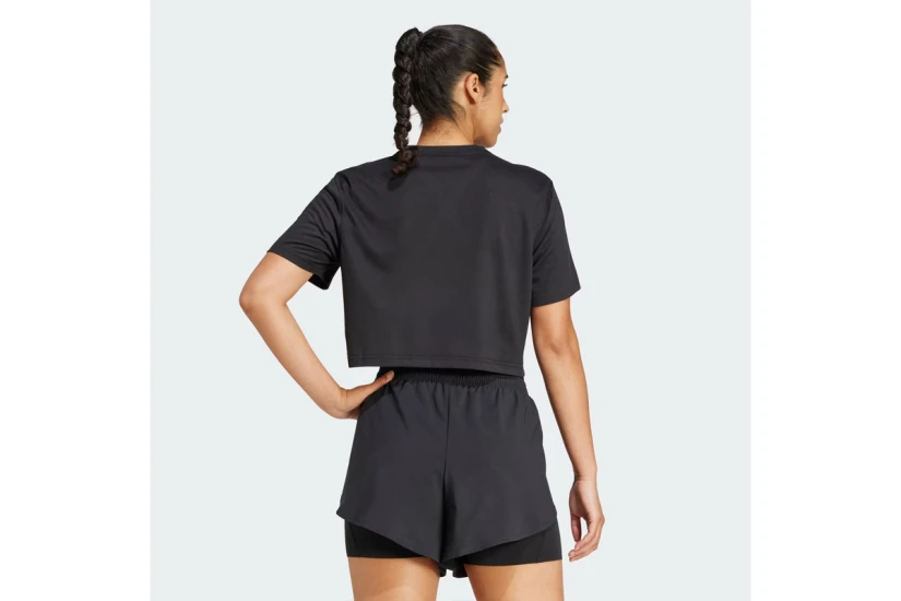 Adidas Performance We Min Γυναικείο Κοντομάνικο Cropped T-Shirt Μαύρο
