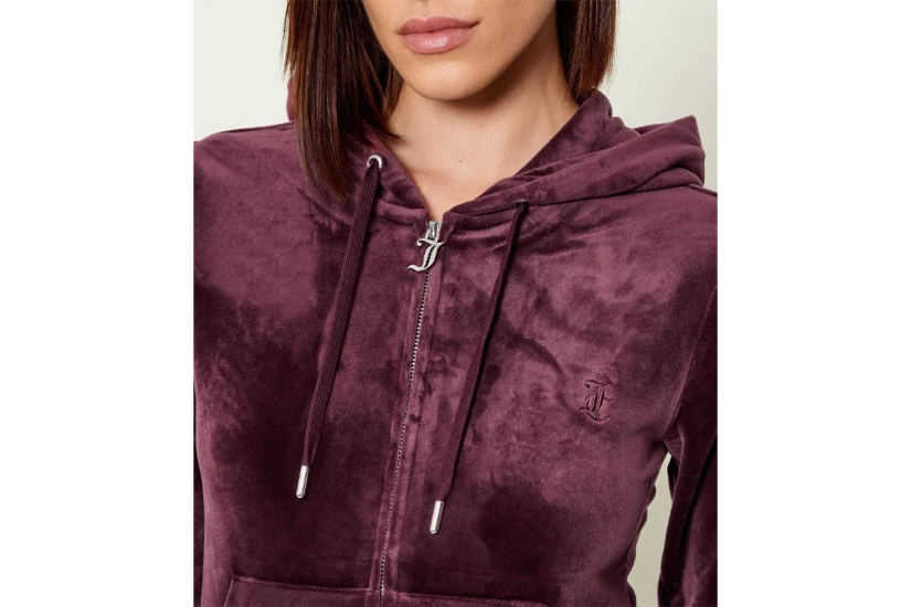 Juicy Couture Classic Velour Robertson Γυναικεία Ζακέτα Βελουτέ με Κουκούλα 