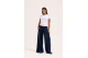 Juicy Couture Wide Leg Classic Velour Γυναικείο Παντελόνι Φόρμας Μπλε Σκούρο