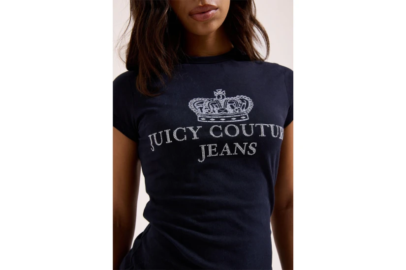 Juicy Couture Jeans Black Washed Longline Γυναικείο Κοντομάνικο T-Shirt Μαύρο