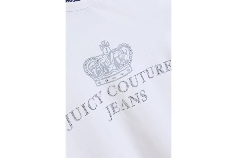 Juicy Couture Jeans Black Washed Longline Γυναικείο Κοντομάνικο T-Shirt Λευκό
