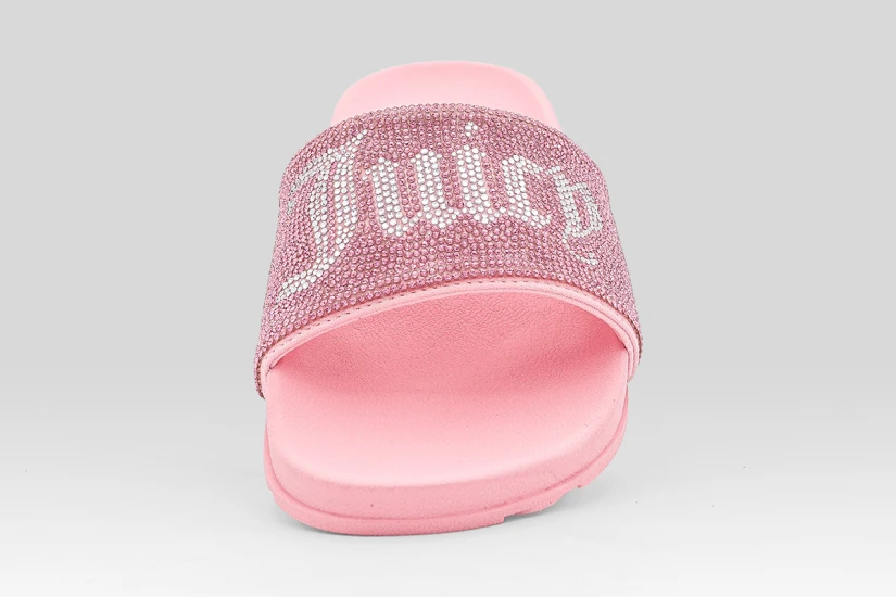 Juicy Couture Diamante Branded Γυναικείες Παντόφλες Ροζ