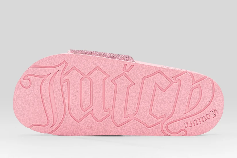 Juicy Couture Diamante Branded Γυναικείες Παντόφλες Ροζ
