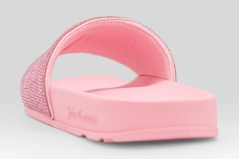 Juicy Couture Diamante Branded Γυναικείες Παντόφλες Ροζ