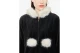 Juicy Couture Pom Pom Faux Fur Bamboo Γυναικεία Ζακέτα Βελουτέ