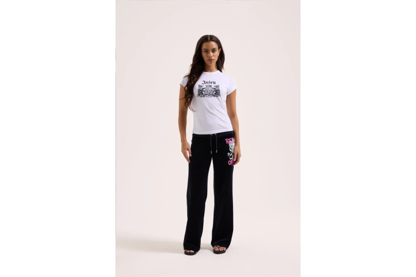 Juicy Couture Dog Crest Graphic Γυναικείο Κοντομάνικο T-Shirt Λευκό