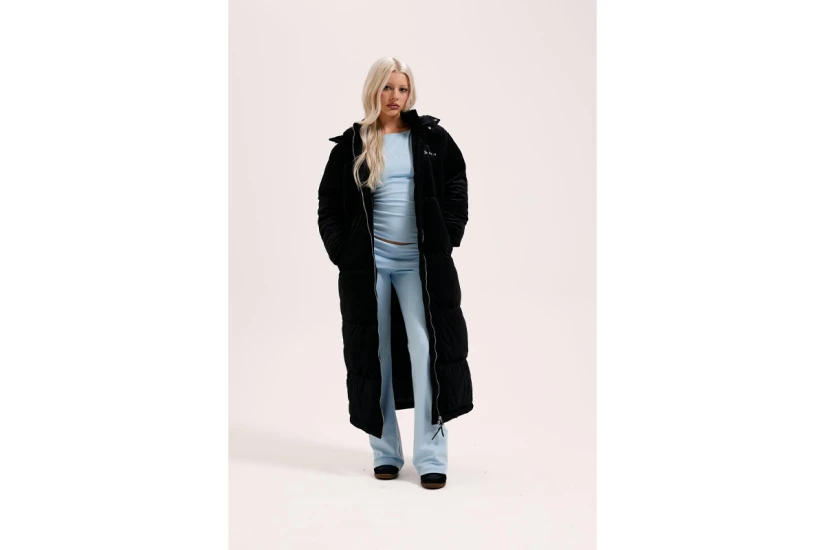 Juicy Couture Velour Longline Γυναικείο Μπουφάν Puffer Μαύρο