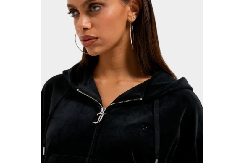 Juicy Couture Iccle Diamante Cropped Γυναικεία Ζακέτα Βελουτέ