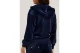 Juicy Couture Halan Γυναικεία Ζακέτα Βελουτέ με Κουκούλα Μπλε Σκούρο