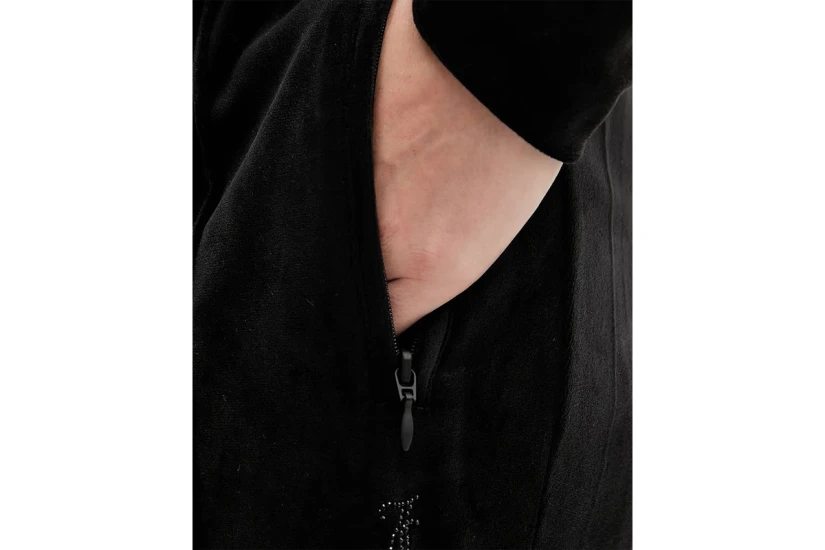 Juicy Couture Tina Velour Outline Diamante Γυναικείο Παντελόνι Φόρμας Μαύρο