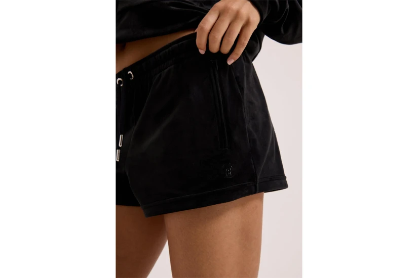 Juicy Couture Tamia Velour Outline Diamante Γυναικείο Αθλητικό Σορτς Μαύρο