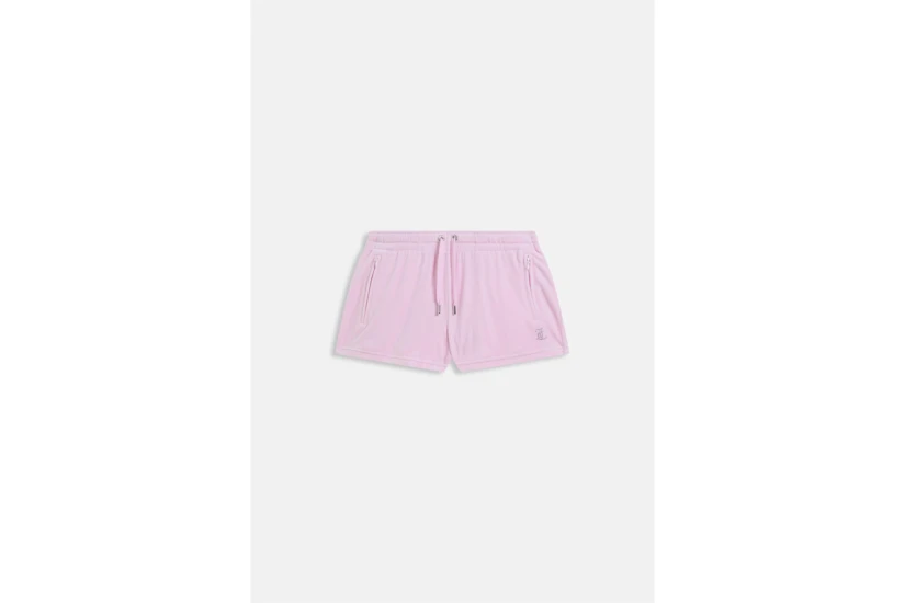 Juicy Couture Tamia Velour Outline Diamante Γυναικείο Αθλητικό Σορτς Ροζ