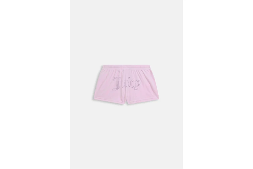 Juicy Couture Tamia Velour Outline Diamante Γυναικείο Αθλητικό Σορτς Ροζ