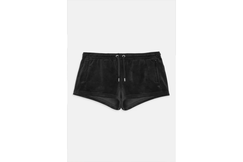 Juicy Couture Jersey Roll Down Diamante Γυναικείο Αθλητικό Σορτς Μαύρο